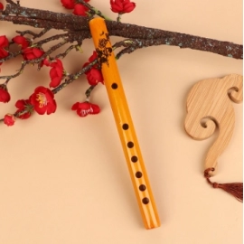 Chinese Traditional 6 Holes Bamboo Flute Instrument Vertical Flute Clarinet Student Musical Instrument Wood Color For Beginner