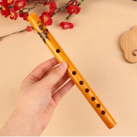 Chinese Traditional 6 Holes Bamboo Flute Instrument Vertical Flute Clarinet Student Musical Instrument Wood Color For Beginner