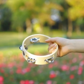 6 Inch Handbell Tambourine Metal Wooden Rattle Ball Percussion Hand Party Game Baby Toy Musical Instrument Kids Gift