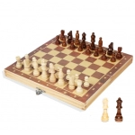 Magnetic Wooden Folding Chess Set Felted Game Board 24cm*24cm Interior Storage Adult Kids Gift Family Game Chess Board