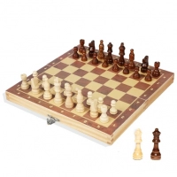 Magnetic Wooden Folding Chess Set Felted Game Board 24cm*24cm Interior Storage Adult Kids Gift Family Game Chess Board
