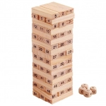 54 Pieces Log-coloured Digital Children's Stacked Building Blocks Wooden Tumbling Tower Game Family Garden Games Toy